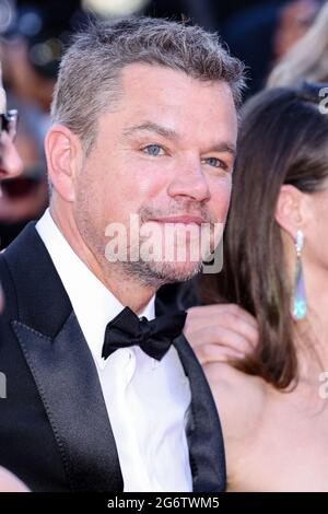 Cannes, Francia. 8 luglio 2021. CANNES - 08 LUGLIO: Matt Damon arriva alla prima di ' STILLWATER ' durante il 74a Festival di Cannes il 08 luglio 2021 al Palais des Festivals di Cannes, Francia. (Foto di Lyvans Boolaky/ÙPtertainment/Sipa USA) Credit: Sipa USA/Alamy Live News Foto Stock