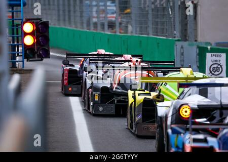 Pitlane, durante la 2021 4 ore di Monza, 4° round della 2021 European le Mans Series, dal 09 all'11 luglio 2021 sull'Autodromo Nazionale di Monza, a Monza, Italia - Foto Paulo Maria / DPPI Foto Stock