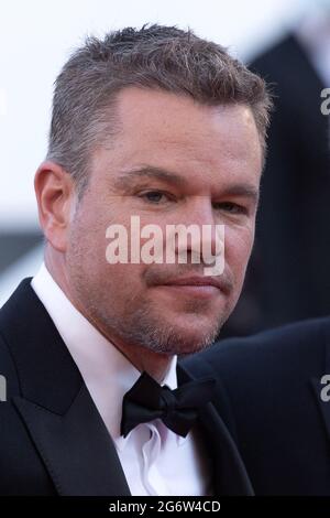 Matt Damon partecipa alla prima Stillwater come parte del 74a Festival Internazionale del Cinema di Cannes, in Francia, il 08 luglio 2021. Foto di Aurore Marechal/ABACAPRESS.COM Foto Stock
