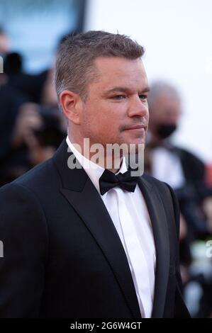 Matt Damon partecipa alla prima Stillwater come parte del 74a Festival Internazionale del Cinema di Cannes, in Francia, il 08 luglio 2021. Foto di Aurore Marechal/ABACAPRESS.COM Foto Stock