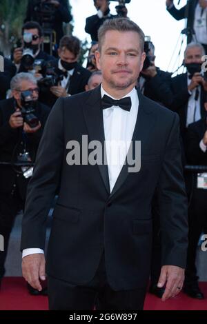 Matt Damon partecipa alla prima Stillwater come parte del 74a Festival Internazionale del Cinema di Cannes, in Francia, il 08 luglio 2021. Foto di Aurore Marechal/ABACAPRESS.COM Foto Stock