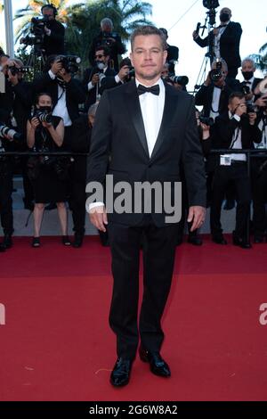 Matt Damon partecipa alla prima Stillwater come parte del 74a Festival Internazionale del Cinema di Cannes, in Francia, il 08 luglio 2021. Foto di Aurore Marechal/ABACAPRESS.COM Foto Stock