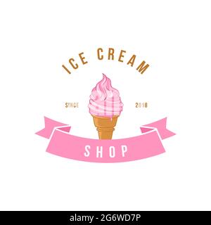 Logo del gelato italiano modello Vector Design Illustrazione Vettoriale