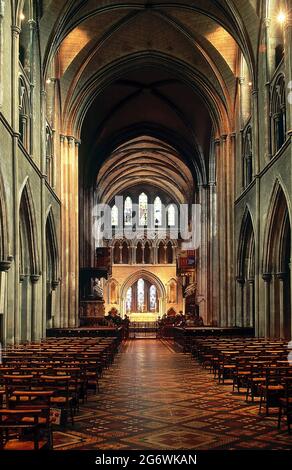 IRLANDA. DUBLINO. LA CATTEDRALE DI SAN PATRIZIO È STATA RESTAURATA NEL XIX SECOLO GRAZIE A BENJAMIN GUINNESS. ALCUNI FAMOSI PEOPLA SONO BURRIED TH Foto Stock