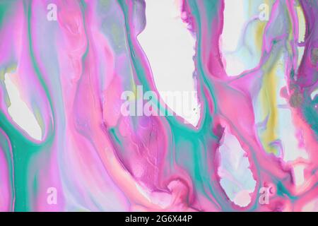 Vernice acrilica astratta. Primo piano della pittura. Coloratissimo sfondo di pittura astratta. Vernice ad olio altamente ruvida. Dettagli di alta qualità. Foto Stock