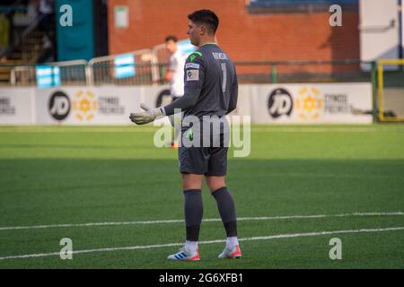 Oswestry, Inghilterra 08 luglio 2021. UEFA Europa Conference League prima partita di qualificazione tra Bala Town e Larne. Foto Stock