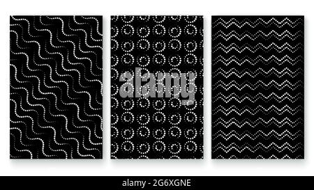 Set di tre eleganti motivi geometrici senza cuciture. Illustrazione vettoriale Illustrazione Vettoriale