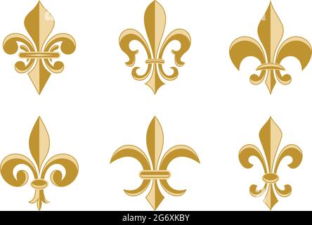 Simboli Golden Fleur-de-lis come vettore. Illustrazione Vettoriale