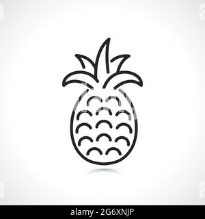 pinananas frutta sottile linea icona disegno isolato Illustrazione Vettoriale