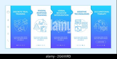 Modelli vettoriali di onboarding dei metodi di trattamento ASD Illustrazione Vettoriale