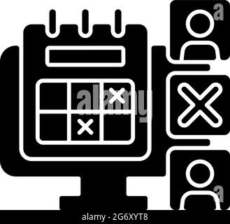 Icona glifo nero calendario assenze Illustrazione Vettoriale
