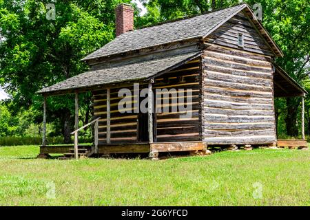 Robert Scruggs House, Cowpens National Battlefield, Gaffney, Carolina del Sud. Robert Scruggs House situato a Cowpens Robert Scruggs sposò Catherin Foto Stock