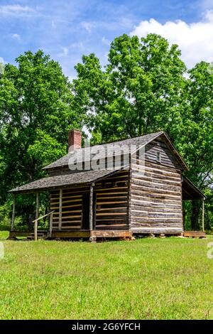 Robert Scruggs House, Cowpens National Battlefield, Gaffney, Carolina del Sud. Robert Scruggs House situato a Cowpens Robert Scruggs sposò Catherin Foto Stock