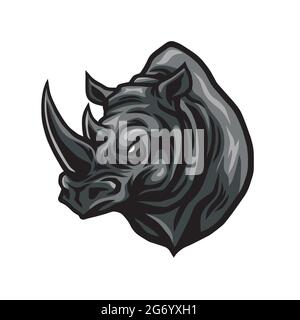Rhino Head Vector Logo Design Illustrazione Vettoriale