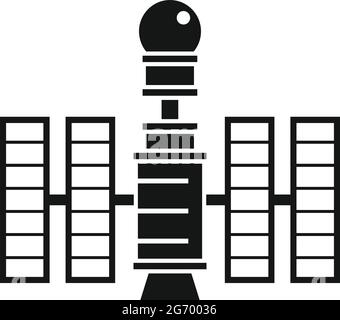Futuro icona stazione spaziale vettore semplice. Astronave del pianeta Illustrazione Vettoriale