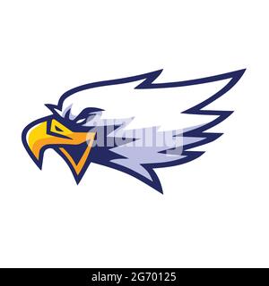 Modello con logo della squadra sportiva Eagle Head Mascot Illustrazione Vettoriale