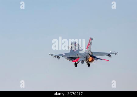 Konya-Turchia- 07 01 2021:dimostrazioni di aerei da guerra durante l'esercizio con la partecipazione internazionale in Turchia con il nome di Aquila Anatolia Foto Stock