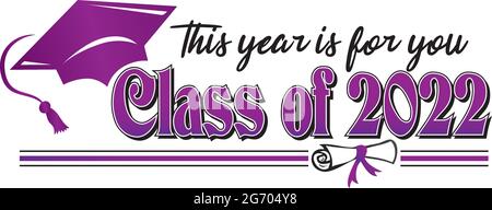 Classe di 2022 quest'anno è per voi Banner Purple Design Illustrazione Vettoriale