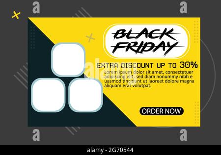 Modello di volantino con sconti per il Black friday Illustrazione Vettoriale