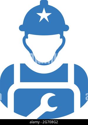 Serviceman, ENGINEER ICON - semplice file EPS vettoriale modificabile. Illustrazione Vettoriale