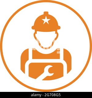 Serviceman, ENGINEER ICON - semplice file EPS vettoriale modificabile. Illustrazione Vettoriale