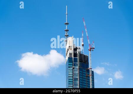 310 metri Torre Vasso progettata da Foster e Partners e sviluppata da HB Reavis, l'edificio più alto della Polonia e dell'Unione europea, a Varsavia Foto Stock