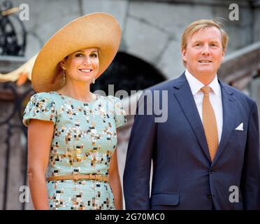 30 agosto 2014 - il re Willem-Alexander di Maastricht e la regina Maxima dei Paesi Bassi, il re Philippe e la regina Mathilde del Belgio e il granduca Henri, la granduchessa Maria Teresa e il presidente Joachim Gauck e la moglie di Germania partecipano alle celebrazioni di 200 anni Regno dei Paesi Bassi. Foto Stock