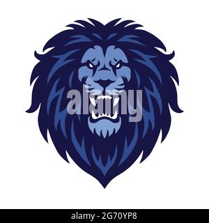 Vettore mascotte sportive con logo di Leone arrabbiato Illustrazione Vettoriale