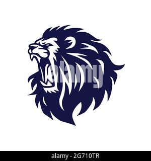 Icona vettore logo Lion Head Roaring Illustrazione Vettoriale