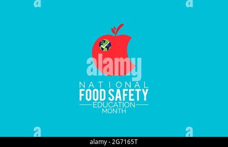 Banner, poster, scheda, sfondo del mese nazionale di educazione alla sicurezza alimentare. Osservato il settembre di ogni anno. Illustrazione Vettoriale