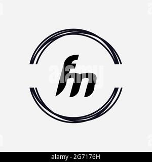 Esclusivo vettore del logo FM con lettera monogramma Foto Stock