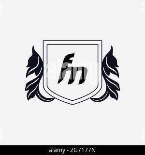 Esclusivo vettore del logo FM con lettera monogramma Foto Stock