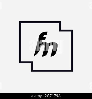 Esclusivo vettore del logo FM con lettera monogramma Foto Stock