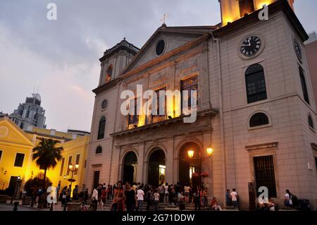 Cattedrale della Natività di nostra Signora per i Macanesi e i viaggiatori stranieri visitano i monumenti storici del Centro storico Patrimonio Mondiale dell'Umanita' Foto Stock