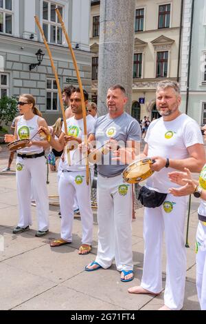 Spettacolo Capoeira a Cracovia (Polonia) Foto Stock