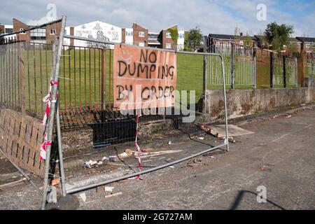 Bonfire, Mount Vernon Road, Belfast, Irlanda del Nord. Data immagine: 10 luglio 2021 Foto Stock