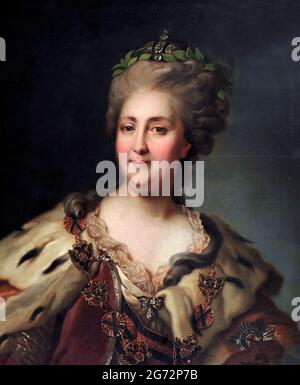 Caterina la Grande. Ritratto di Caterina II di Russia (1729-1796) di Fedor Rokotoff, olio su tela, 18 ° secolo Foto Stock