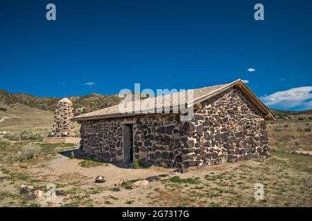 Stazione Simpson Springs ricostruita, Pony Express Trail, Back Country Byway, Great Basin, Utah, STATI UNITI Foto Stock