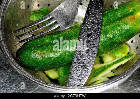 cetriolo, fresco, sano, flavonoidi, nutrizione, cucina, cetriolo, verde, fresco, stil Life, cibo sano dettaglio fresco, agricoltura sana, Foto Stock