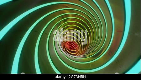 Illustrazione del rendering 3d del wormhole del tunnel a spirale Foto Stock