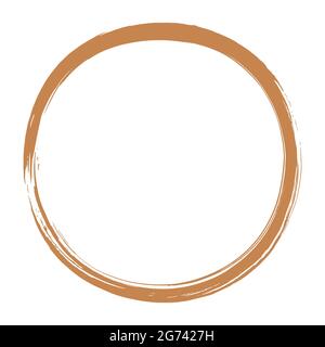 Golden Enso Zen Circle Brush Vector Illustration Ink Vector Illustrazione Vettoriale