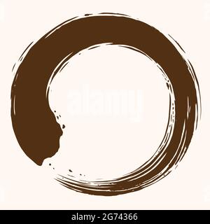 Icona Enso Zen Circle Art Brush Vector Design Illustration Illustrazione Vettoriale