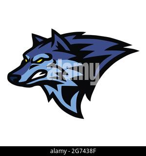 Smarling Wolf Beast Logo di Sport Mascot Design illustrazione vettoriale Illustrazione Vettoriale