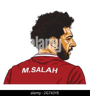 MO Salah Vector Cartoon Caricature Illustrazione. 30 maggio 2018 Illustrazione Vettoriale