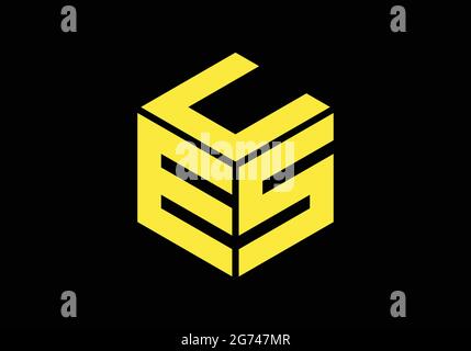 Lettera monogramma iniziale UE Logo Design modello vettoriale ESU e S CCLetter Logo Design Illustrazione Vettoriale