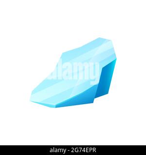 Cristallo di ghiaccio, ghiacciaio ghiacciato blu o galleggianti, iceberg vettore, elemento invernale di snowdrift cap per gui e gioco ui. Isolato cartone animato turchese blocco di ghiaccio congelato Illustrazione Vettoriale