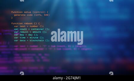 Illustrazione astratta della programmazione. Concetto di sicurezza dei dati della tecnologia cloud. Tecnologia internet a codice binario. Rete cloud e tecnologia aziendale. Foto Stock
