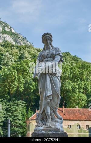 Statua della Dea Diana in Baile Herculane Romania Foto Stock