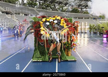 Parigi, Francia. 4 luglio 2021. Carnevale tropicale di Parigi e Ile-de-France allo Stadio Charlety il 4 luglio 2021 a Parigi, Francia. Foto Stock