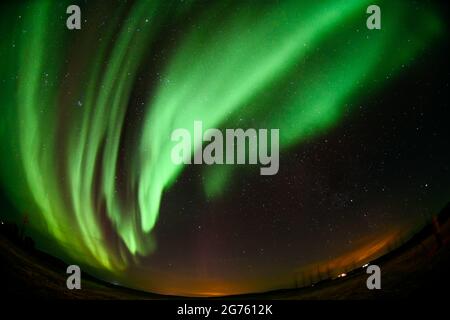 Luci islandesi a nord Foto Stock